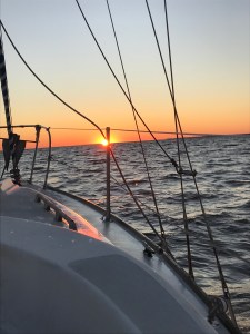 Sunset from a boat the day I helped navigate.
