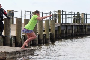 Taking the plunge. Photo by Laura Ullom.